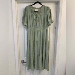 Sage Green Midi Dress, Size XL
